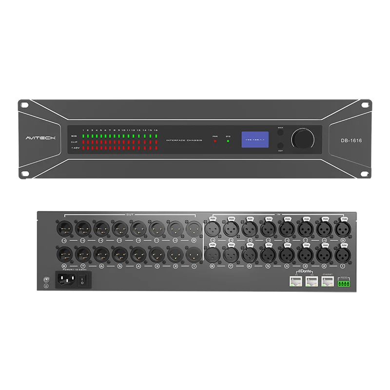 Dante 16 в 16 Out Network Audio Interface Box