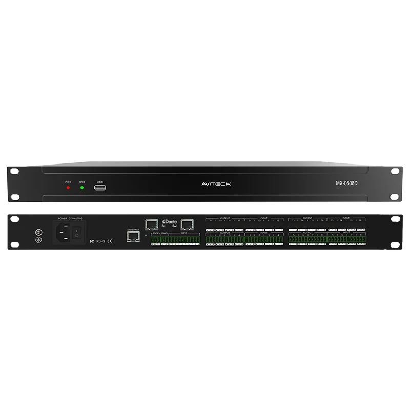 Dante 8 in 8 Out Network Audio процесор
